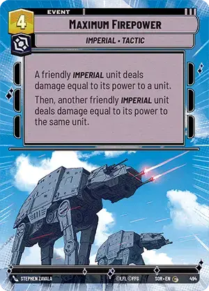 Maximum Firepower (SOR) Common Star Wars Unlimited Fantasy Flight Games Hyperspace Non-Foil