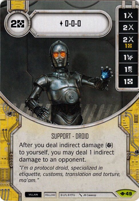 0-0-0 (WotF) Rare Star Wars Destiny Fantasy Flight Games