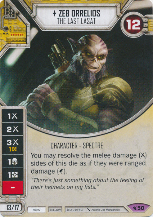 Zeb Orrelios - The Last Lasat (LEG) Legendary Star Wars Destiny Fantasy Flight Games