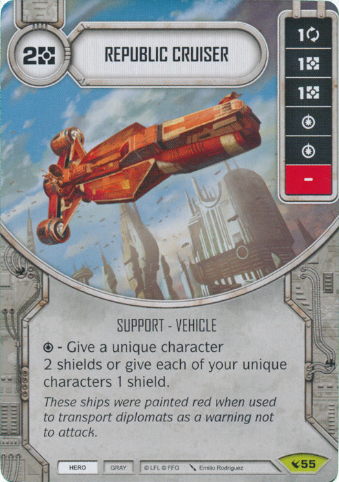 Republic Cruiser (LEG) Rare Star Wars Destiny Fantasy Flight Games