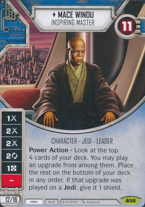 Mace Windu - Inspiring Master (CONV) Rare Star Wars Destiny Fantasy Flight Games