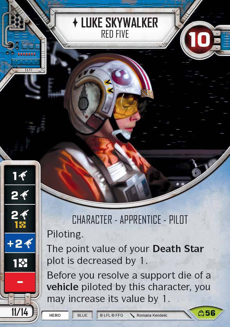 Luke Skywalker - Red Five (CM) Rare Star Wars Destiny Fantasy Flight Games