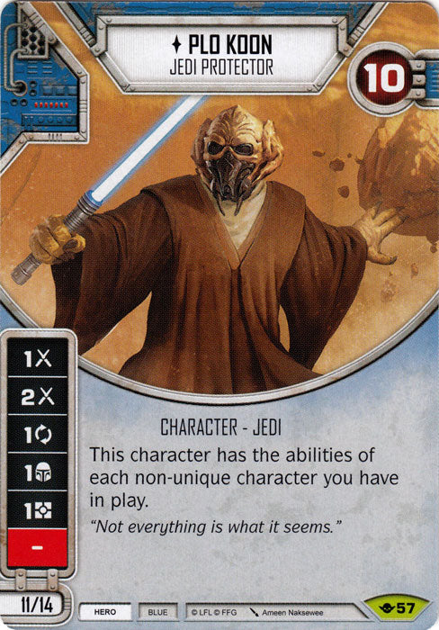 Plo Koon - Jedi Protector (WotF) Rare Star Wars Destiny Fantasy Flight Games