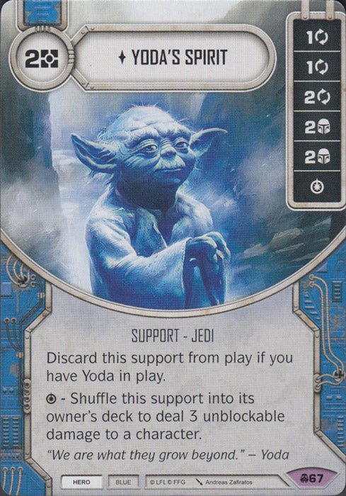Yoda's Spirit (CONV) Legendary Star Wars Destiny Fantasy Flight Games