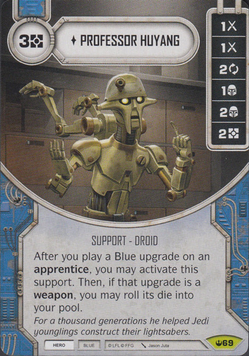 Professor Huyang (SOH) Rare Star Wars Destiny Fantasy Flight Games