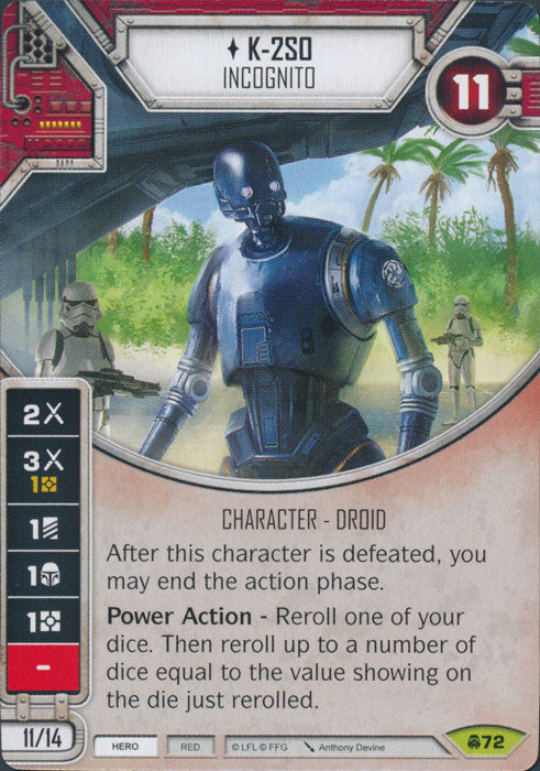 K-2SO - Incognito (CONV) Rare Star Wars Destiny Fantasy Flight Games