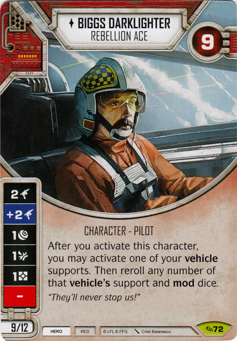 Biggs Darklighter - Rebellion Ace (ATG) Rare Star Wars Destiny Fantasy Flight Games