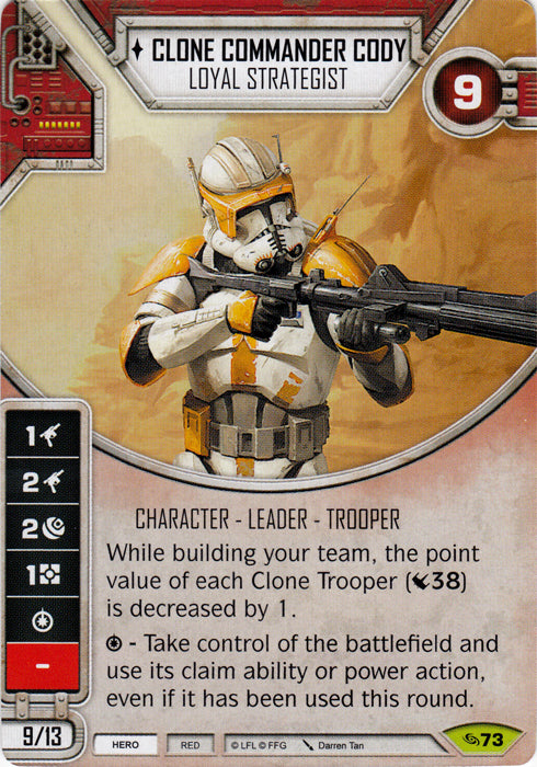 Clone Commander Cody - Loyal Strategist (ATG) Rare Star Wars Destiny Fantasy Flight Games