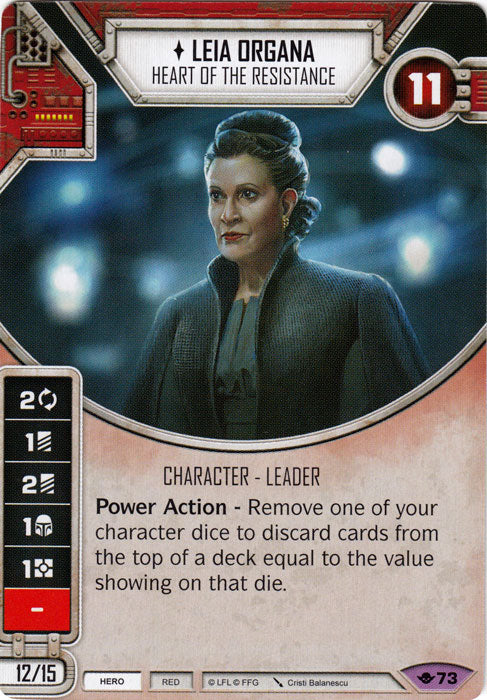 Leia Organa - Heart of the Resistance (WotF) Legendary Star Wars Destiny Fantasy Flight Games