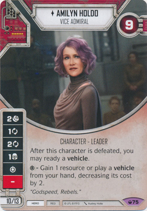 Amilyn Holdo - Vice Admiral (SOH) Legendary Star Wars Destiny Fantasy Flight Games
