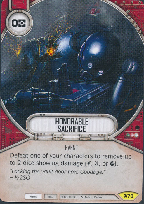 Honorable Sacrifice (CONV) Uncommon Star Wars Destiny Fantasy Flight Games