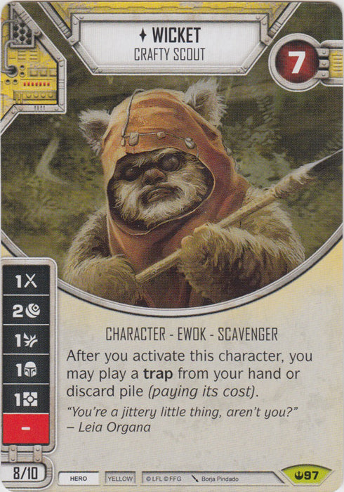 Wicket - Crafty Scout (SOH) Rare Star Wars Destiny Fantasy Flight Games