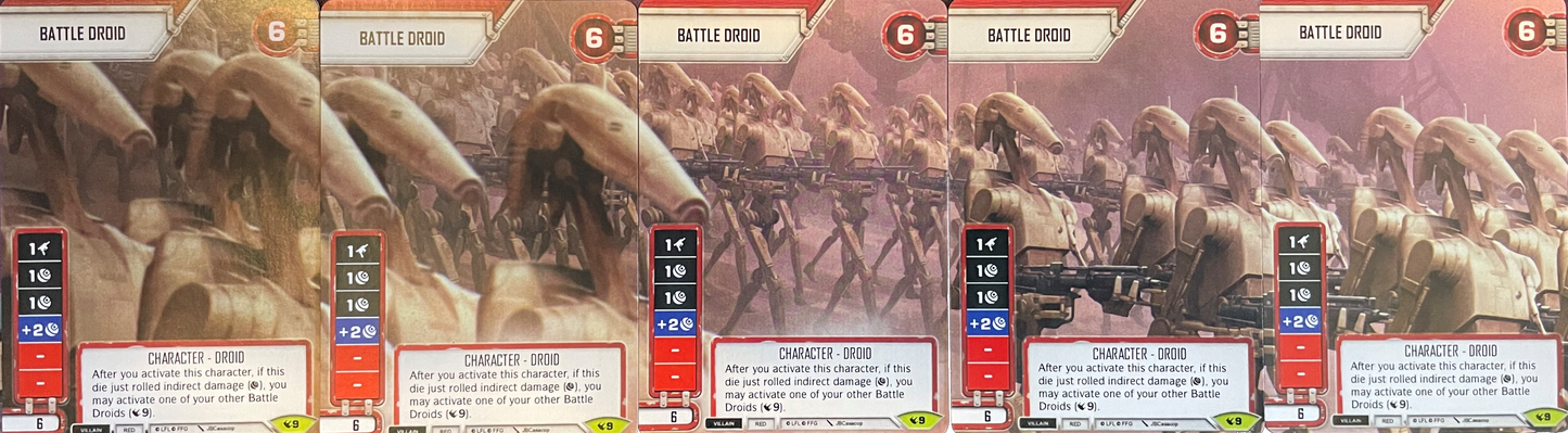 Battle Droid Panoramic Five Card Group (LEG) Promo (Includes dice) Star Wars Destiny Fantasy Flight Games