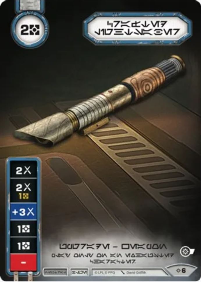 Crafted Lightsaber (Rivals) Aurebesh Promo (Card Only) Star Wars Destiny Fantasy Flight Games