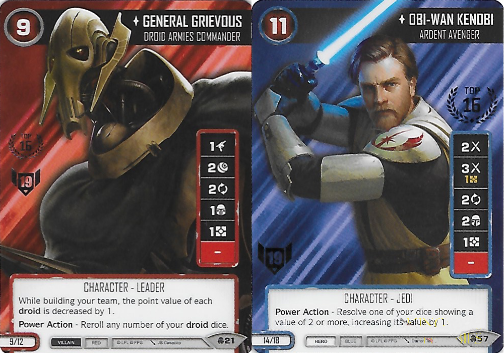 General Grievous – Droid Armies Commander / Obi-Wan Kenobi – Ardent Avenger (CONV) Spotgloss Promo (Card only) Star Wars Destiny Fantasy Flight Games
