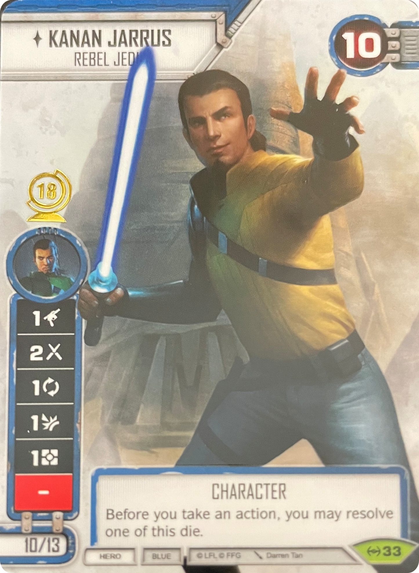 Kanan Jarrus - Rebel Jedi (EAW) SpotGloss Promo Star Wars Destiny Fantasy Flight Games