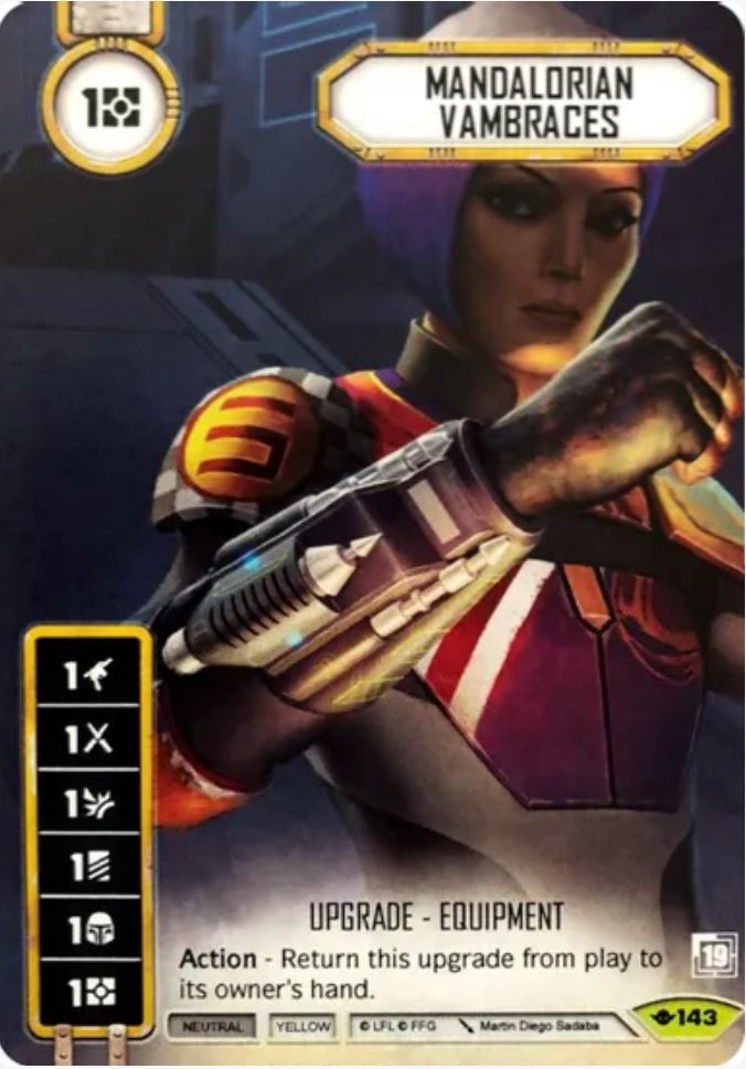 Mandalorian Vambraces (WotF) Promo (Card Only) Star Wars Destiny Fantasy Flight Games