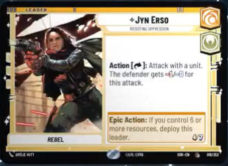 Jyn Erso - Resisting Oppression (SOR) Common Star Wars Unlimited Fantasy Flight Games Standard Non-Foil
