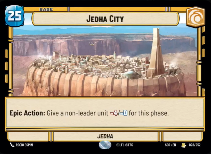 Jedha City - Jedha (SOR) Rare Star Wars Unlimited Fantasy Flight Games Standard Non-Foil