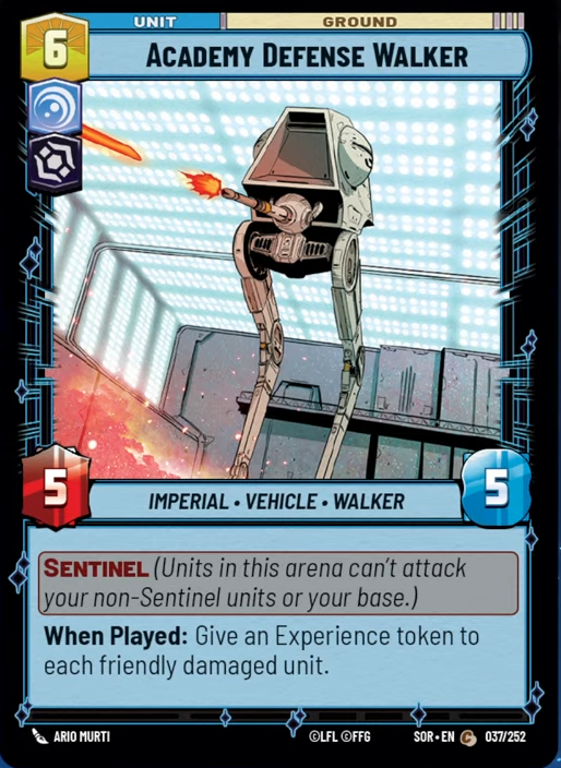 Academy Defense Walker (SOR) Common Star Wars Unlimited Fantasy Flight Games Standard Non-Foil
