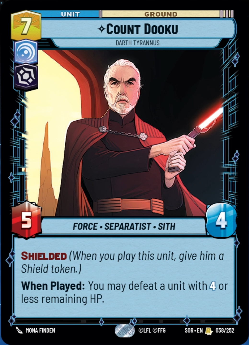 Star Wars: Unlimited Trading Card Game Spark of Rebellion Rare Count Dooku - Darth Tyranus #038 Star Wars: Unlimited Trading Card Game Spark of Rebellion Rare Count Dooku - Darth Tyranus #038