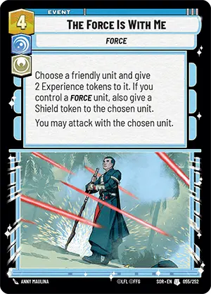 The Force Is With Me (SOR) Uncommon Star Wars Unlimited Fantasy Flight Games Standard Non-Foil