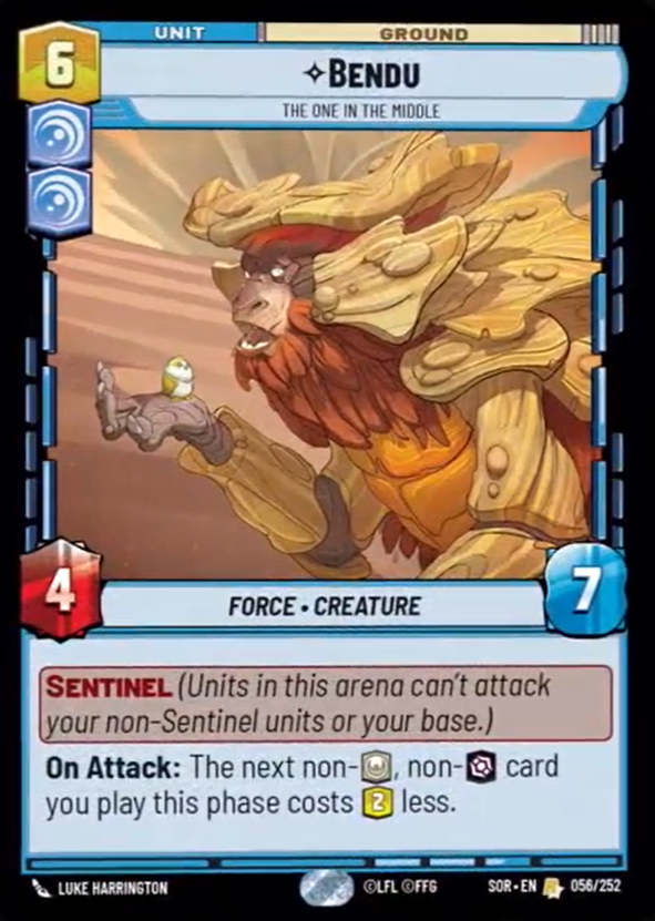 Bendu - The One in the Middle (SOR) Rare Star Wars Unlimited Fantasy Flight Games Standard Non-Foil