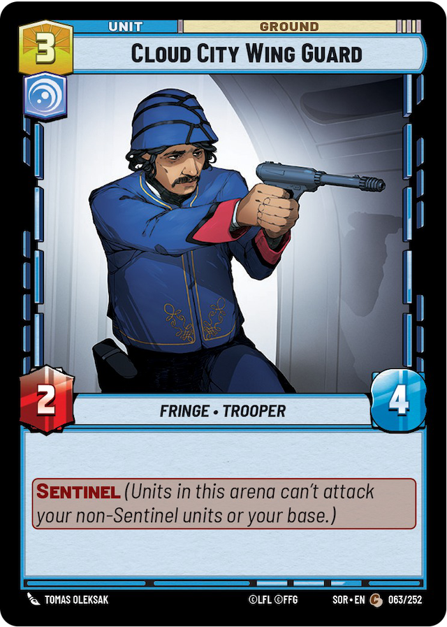 Cloud City Wing Guard (SOR) Common Star Wars Unlimited Fantasy Flight Games Standard Non-Foil