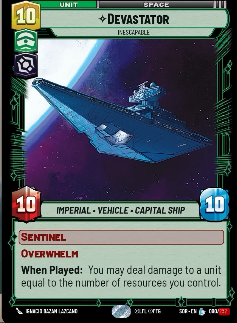 Devastator - Inescapable (SOR) Legendary Star Wars Unlimited Fantasy Flight Games Standard Non-Foil