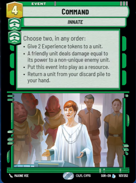 Command (SOR) Legendary Star Wars Unlimited Fantasy Flight Games Standard Non-Foil