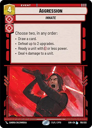 Aggression (SOR) Legendary Star Wars Unlimited Fantasy Flight Games Standard Non-Foil