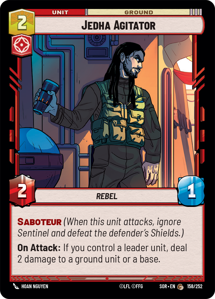 Jedha Agitator (SOR) Common Star Wars Unlimited Fantasy Flight Games Standard Non-Foil