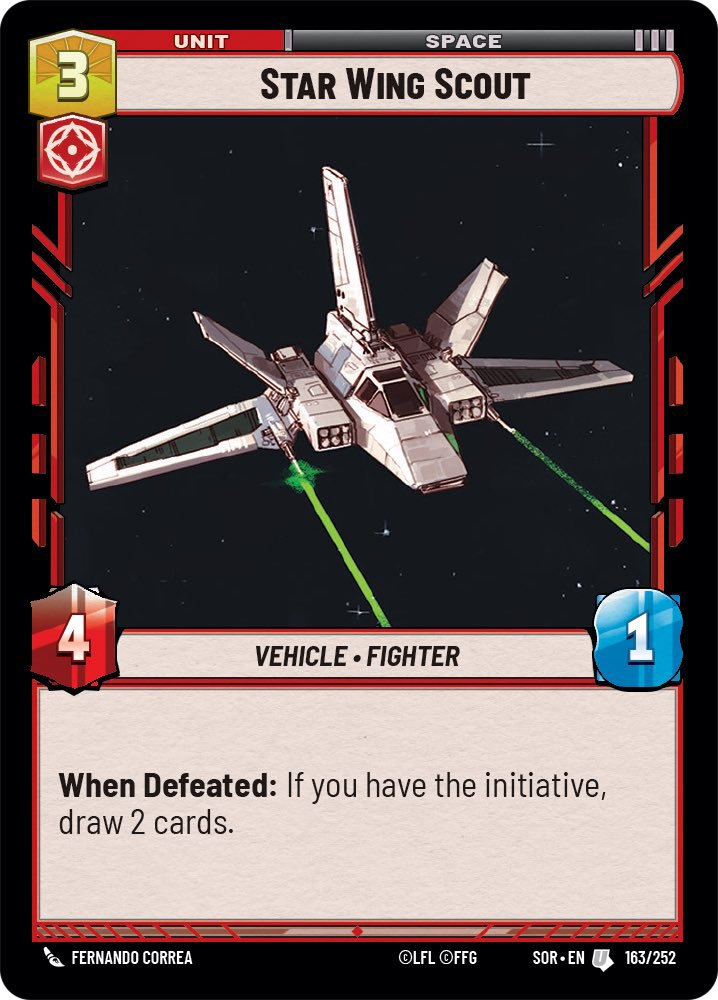 Star Wing Scout (SOR) Uncommon Star Wars Unlimited Fantasy Flight Games Standard Non-Foil