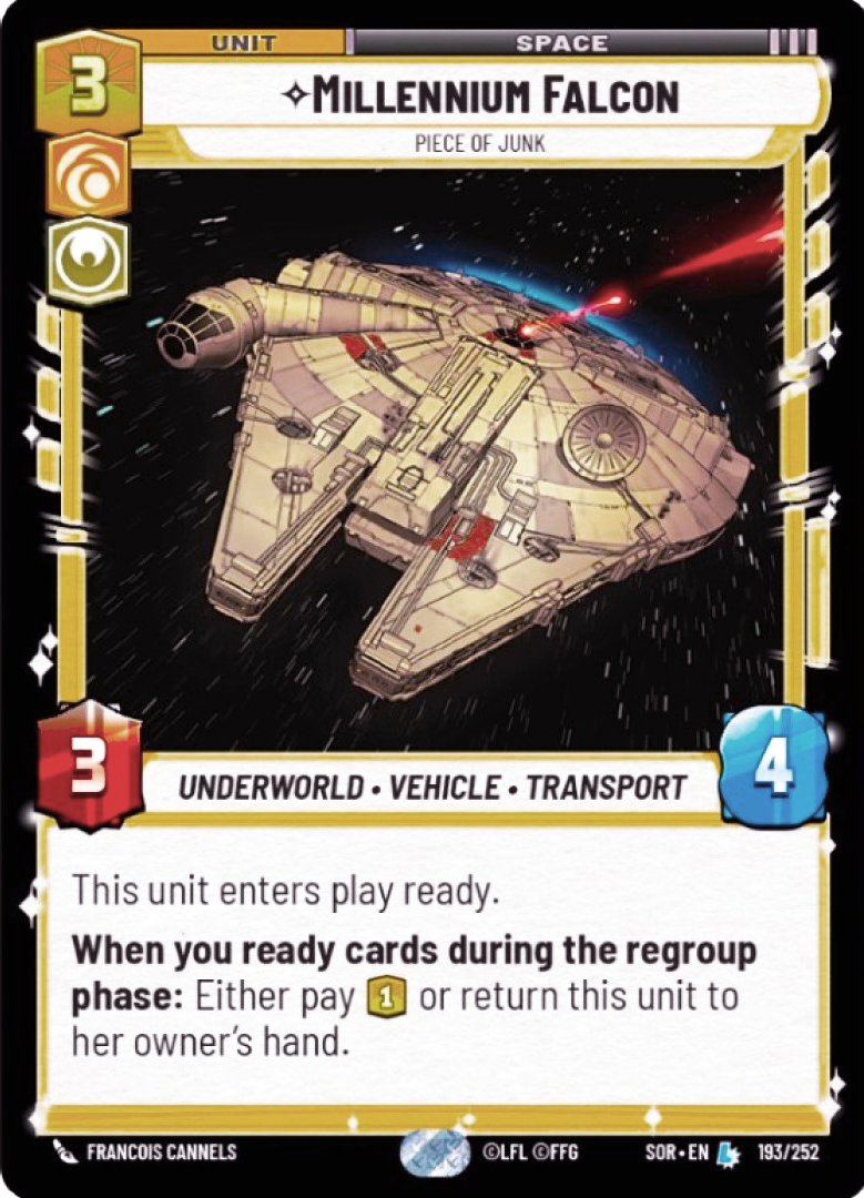 Millennium Falcon - Piece Of Junk (SOR) Legendary Star Wars Unlimited Fantasy Flight Games Standard Non-Foil