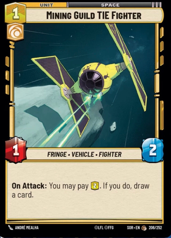 Mining Guild TIE Fighter (SOR) Common Star Wars Unlimited Fantasy Flight Games Standard Non-Foil