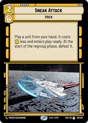 Star Wars: Unlimited Trading Card Game Spark of Rebellion Rare Foil Sneak Attack #219 Star Wars: Unlimited Trading Card Game Spark of Rebellion Rare Foil Sneak Attack #219