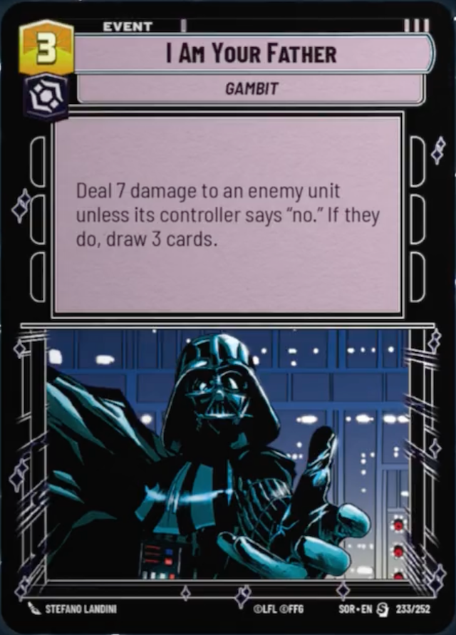 I Am Your Father (SOR) Starter Star Wars Unlimited Fantasy Flight Games Standard Non-Foil