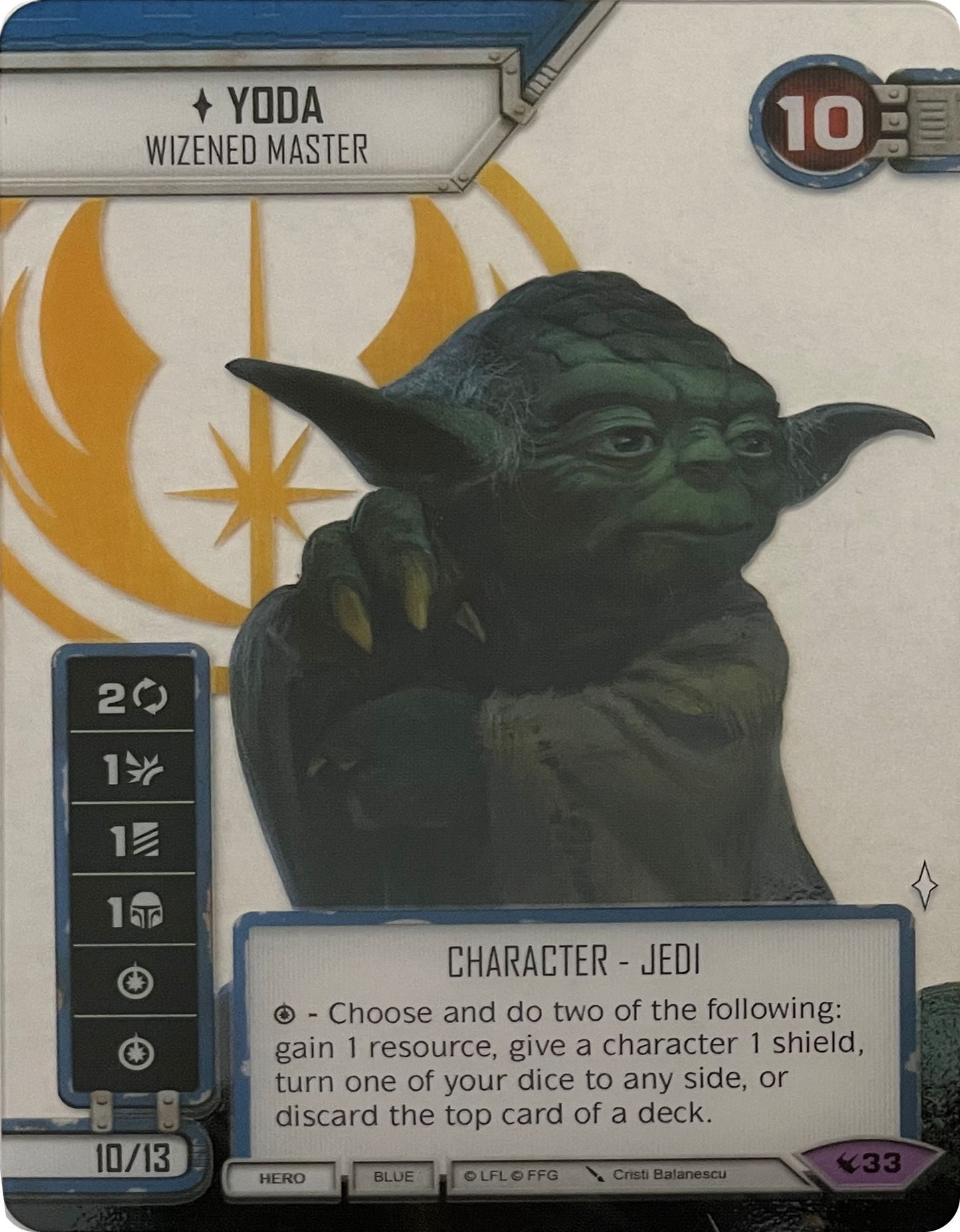 Yoda - Wizened Master (LEG) SpotGLASS Promo Star Wars Destiny Fantasy Flight Games