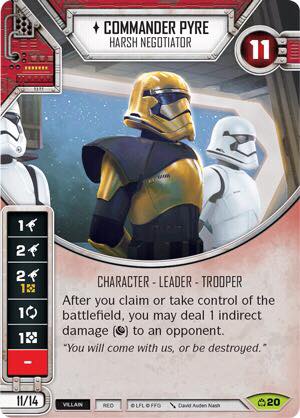 Commander Pyre - Harsh Negotiator (CM) Rare Star Wars Destiny Fantasy Flight Games