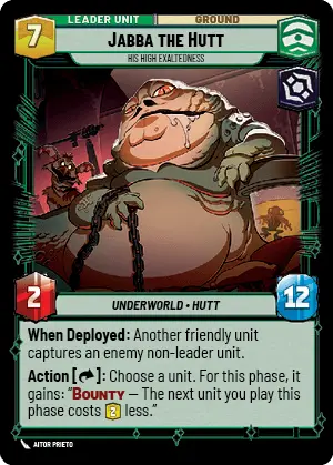 Jabba the Hutt - His High Exaltedness (SHD) Rare Star Wars Unlimited Fantasy Flight Games   