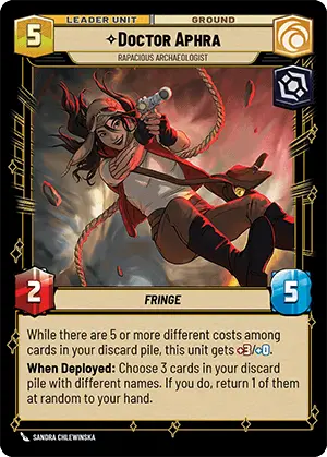 Doctor Aphra - Rapacious Archaeologist (SHD) Rare Star Wars Unlimited Fantasy Flight Games   