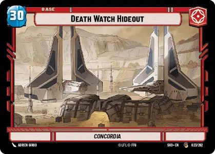 Death Watch Hideout - Concordia (SHD) Common Star Wars Unlimited Fantasy Flight Games Standard Non-Foil 