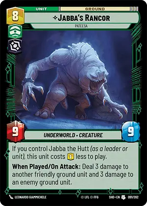 Jabba's Rancor (SHD) Uncommon Star Wars Unlimited Fantasy Flight Games Standard Non-Foil 
