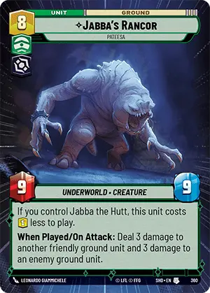 Jabba's Rancor (SHD) Uncommon Star Wars Unlimited Fantasy Flight Games Hyperspace Non-Foil 