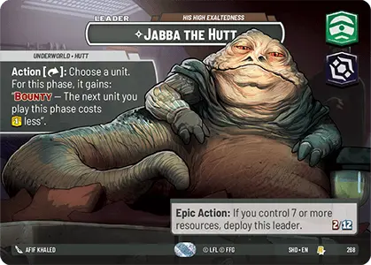 Jabba the Hutt - His High Exaltedness (SHD) Rare  Fantasy Flight Games Showcase Foil 