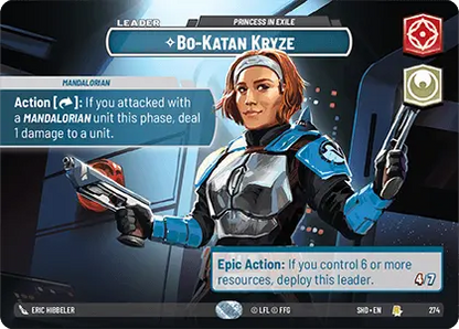 Bo-Katan Kryze - Princess In Exile (SHD) Rare Star Wars Unlimited Fantasy Flight Games Showcase Foil 