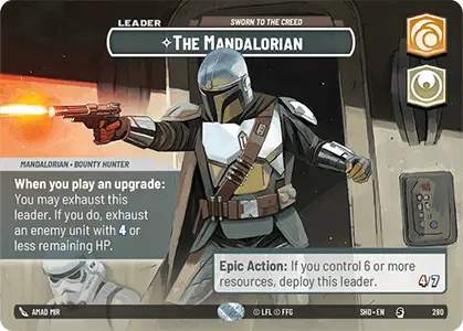 The Mandalorian - Sworn to the Creed (SHD) Starter Star Wars Unlimited Fantasy Flight Games Showcase Foil 