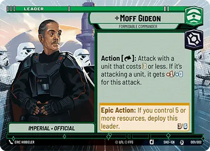 Moff Gideon - Formidable Commander (SHD) Starter  Fantasy Flight Games Promo Foil 