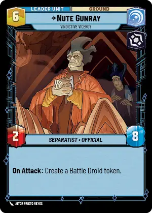 Nute Gunray - Vindictive Viceroy (TWI) Common Star Wars Unlimited Fantasy Flight Games   