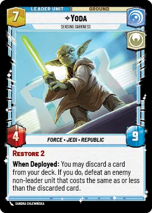 Yoda - Sensing Darkness (TWI) Rare Star Wars Unlimited Fantasy Flight Games   